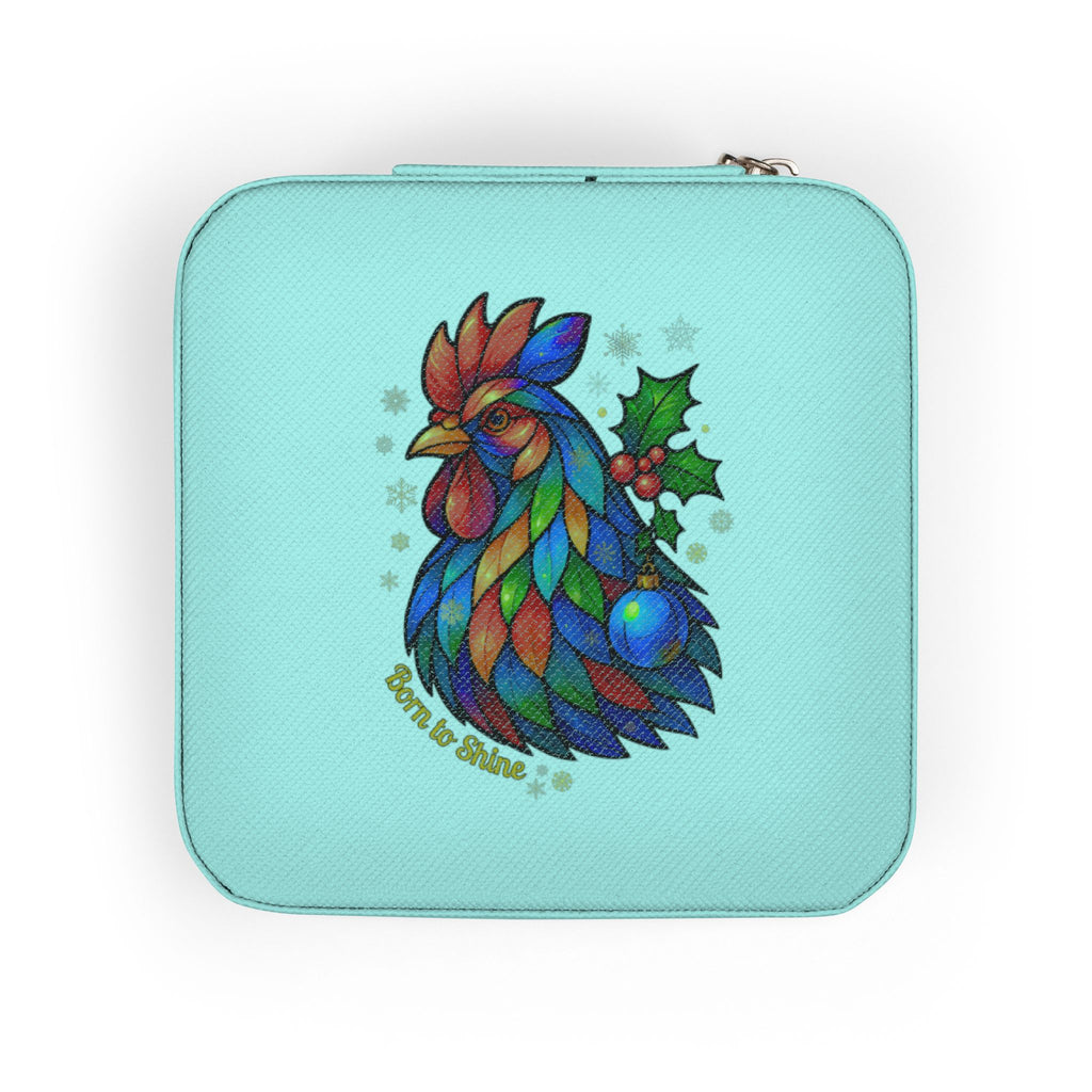 Born to Shine – Holiday Rooster Travel Jewelry Case