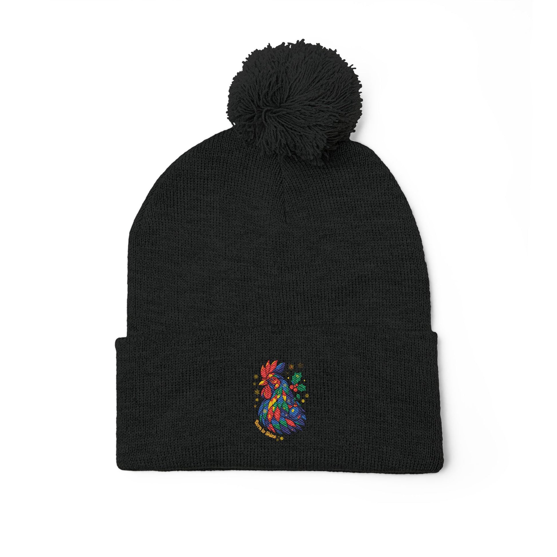 Born to Shine – Cozy Pom Knit Beanie