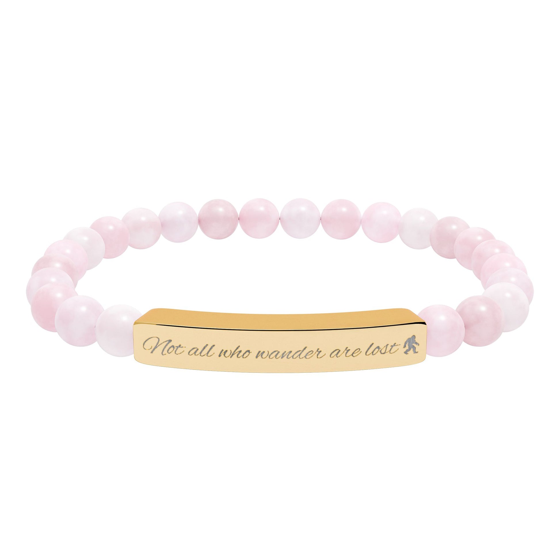 Engraved "Not All Who Wander Are Lost" Natural Stone Bracelet