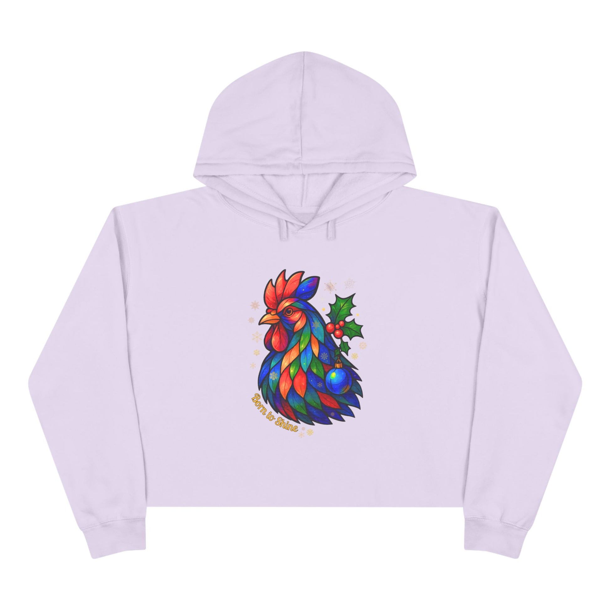 Born to Shine – Radiant Rooster Cropped Hoodie