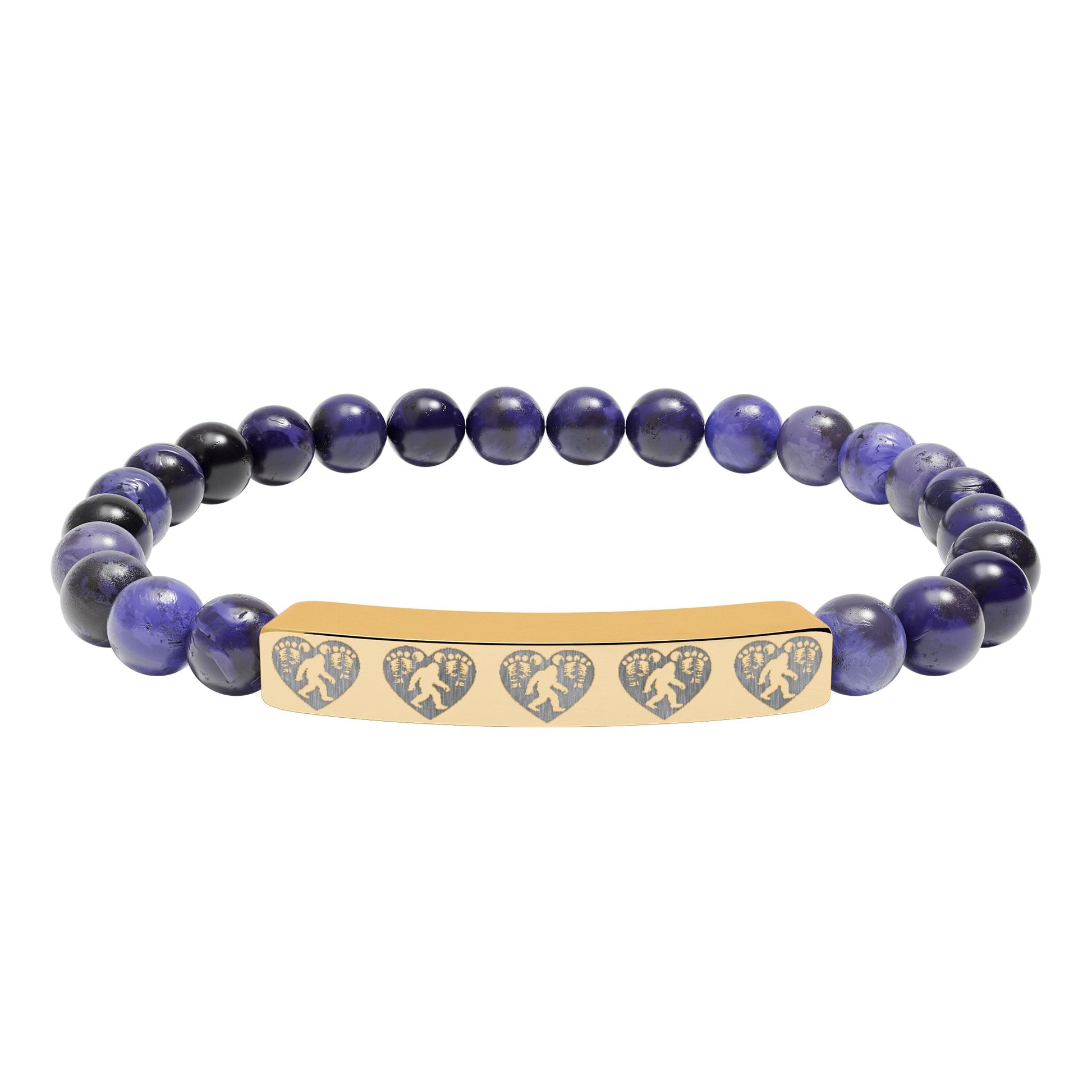Engraved Heart of the Wild – Natural Stone Bracelet