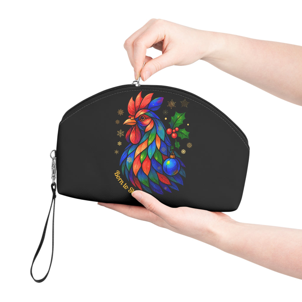 Born to Shine – Holiday Rooster Makeup Bag