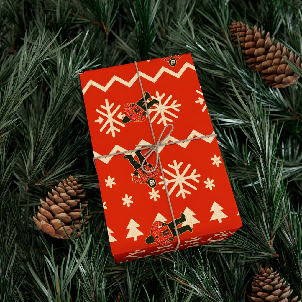 Bigfoots Ugly Christmas Sweater Festive Gift Wrap Paper