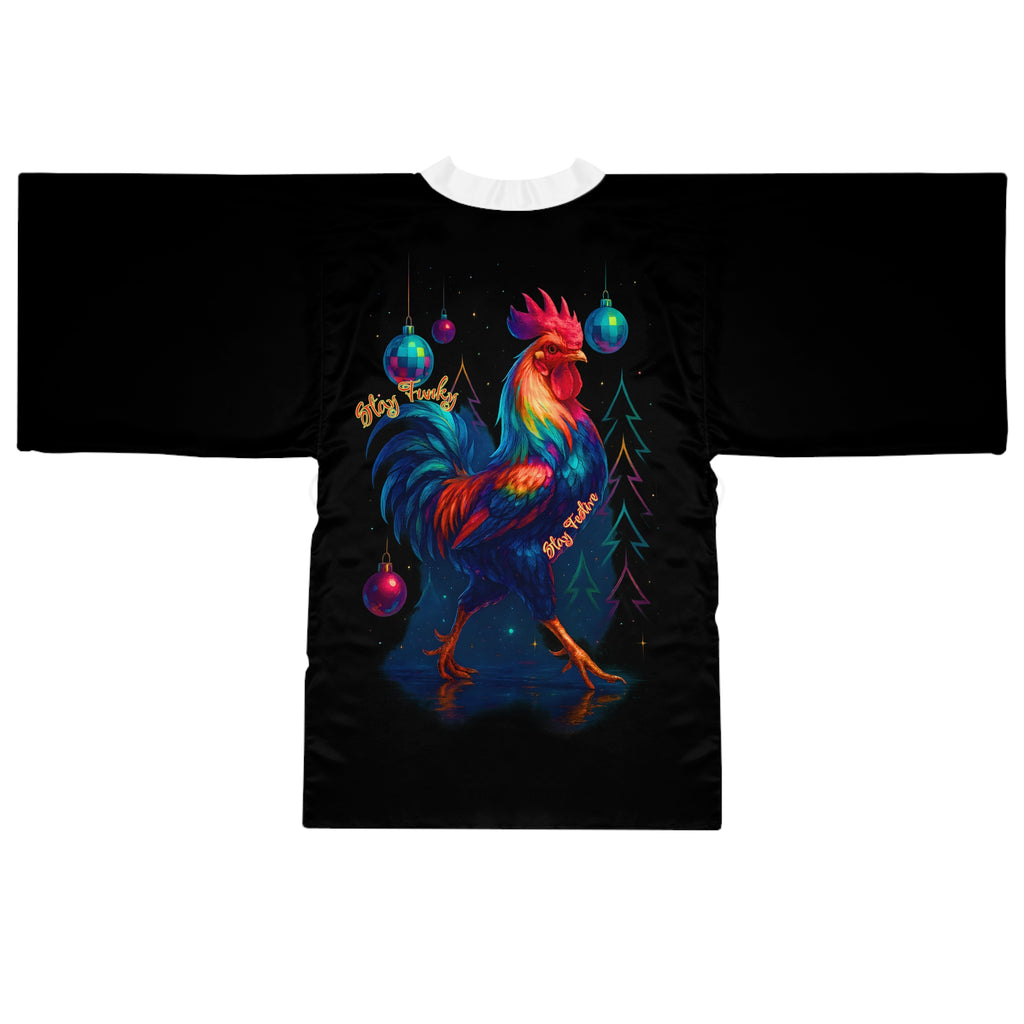 Stay Funky, Stay Festive – Holiday Kimono Robe Dark Edition