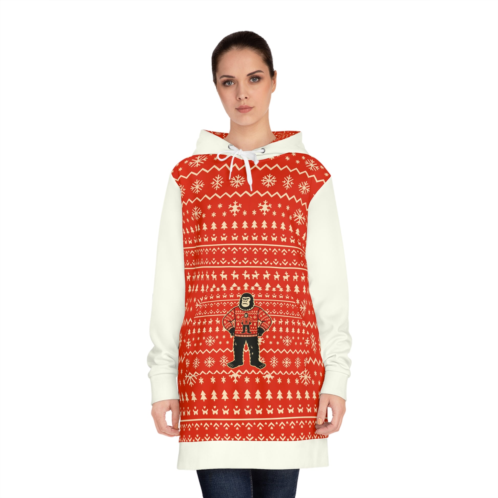Bigfoots Ugly Christmas Sweater – Women’s Hoodie Dress