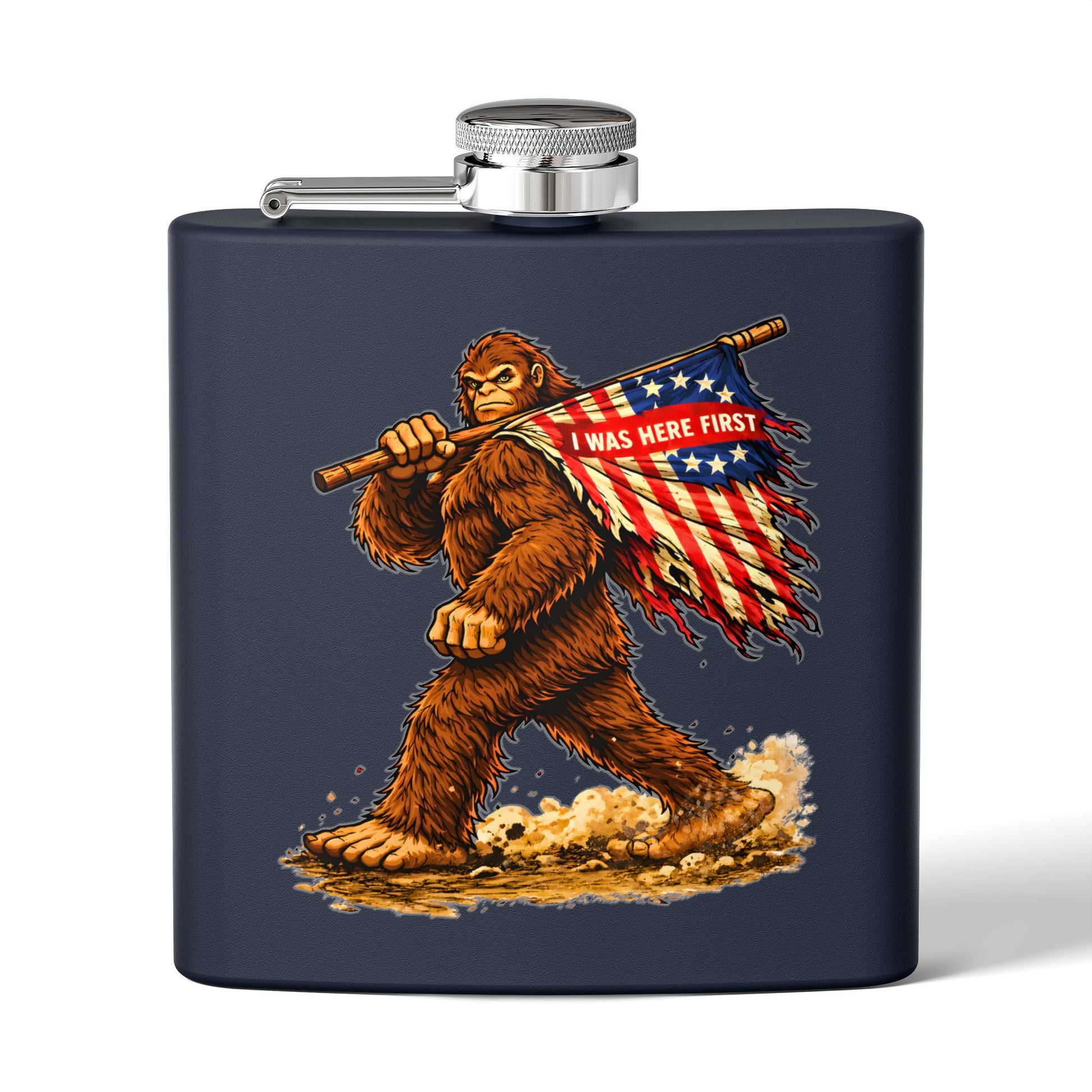 Here First Patriotic Flask – 6oz Stainless Steel Hip Flask