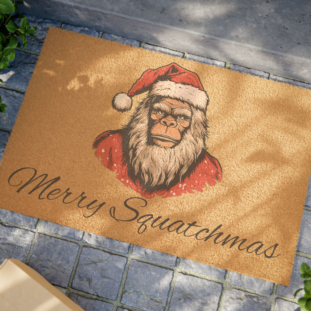 Santa Squatch – Holiday Welcome Coir Doormat