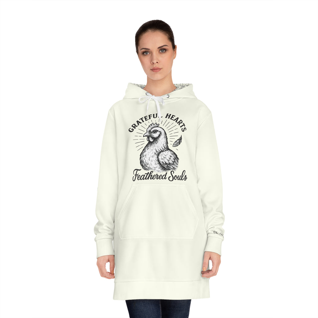 Grateful Hearts, Feathered Souls Women’s Hoodie Dress