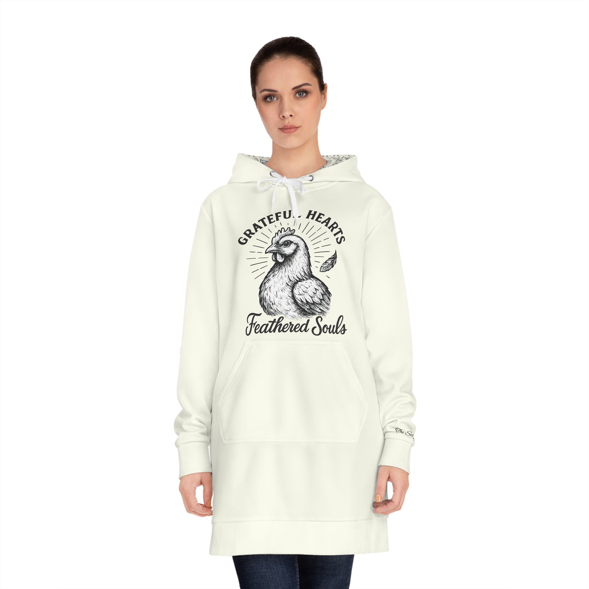 Grateful Hearts, Feathered Souls Women’s Hoodie Dress