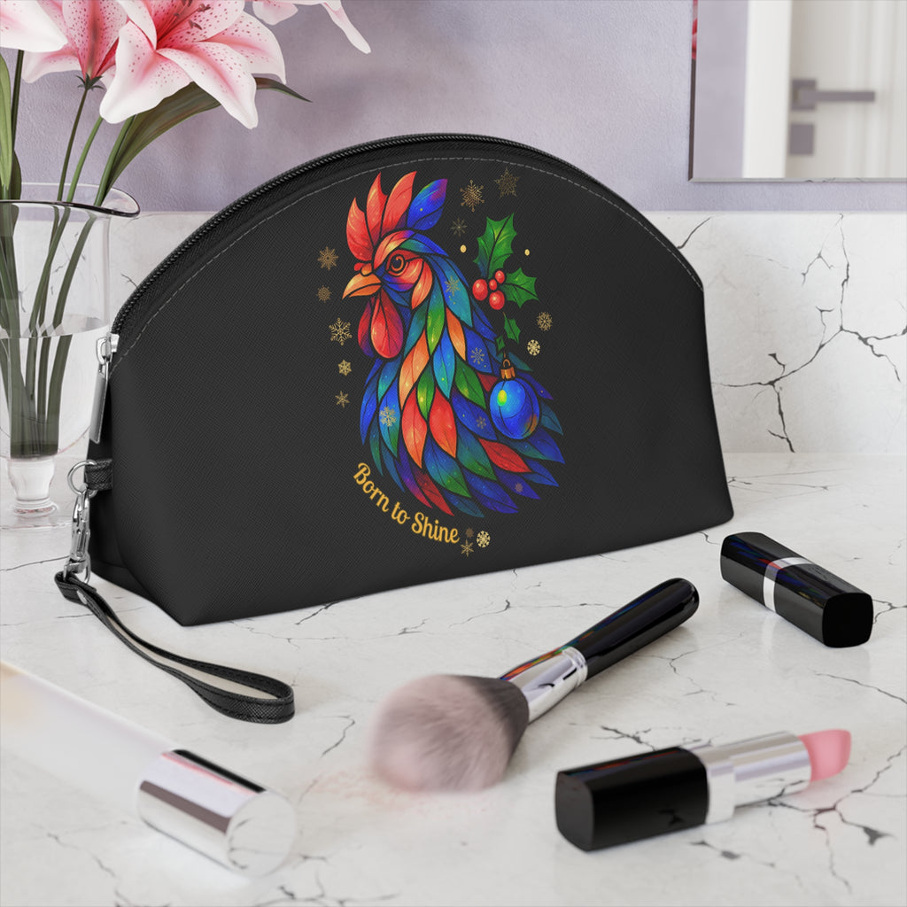 Born to Shine – Holiday Rooster Makeup Bag