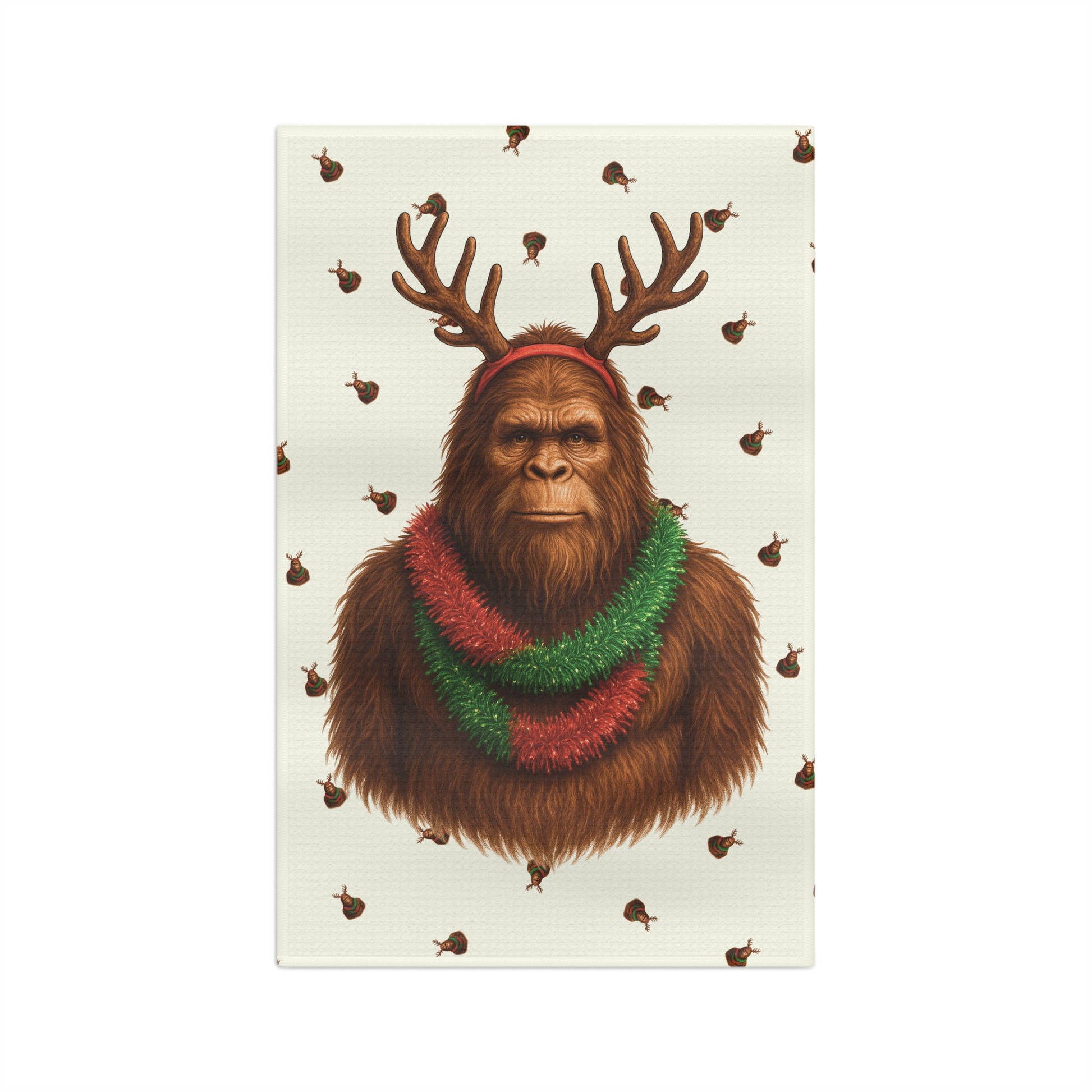 Reindeer Squatch Microfiber Tea Towel