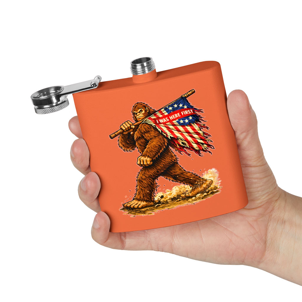 Here First Patriotic Flask – 6oz Stainless Steel Hip Flask