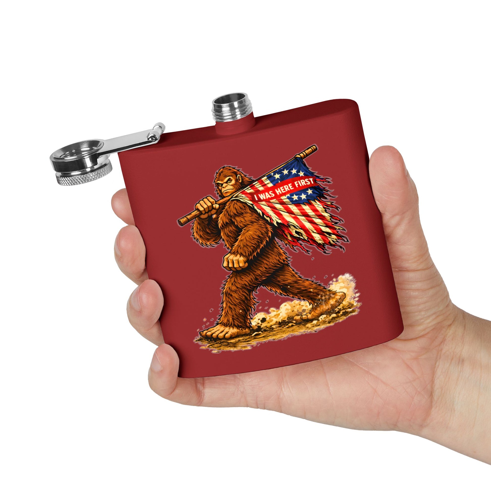 Here First Patriotic Flask – 6oz Stainless Steel Hip Flask