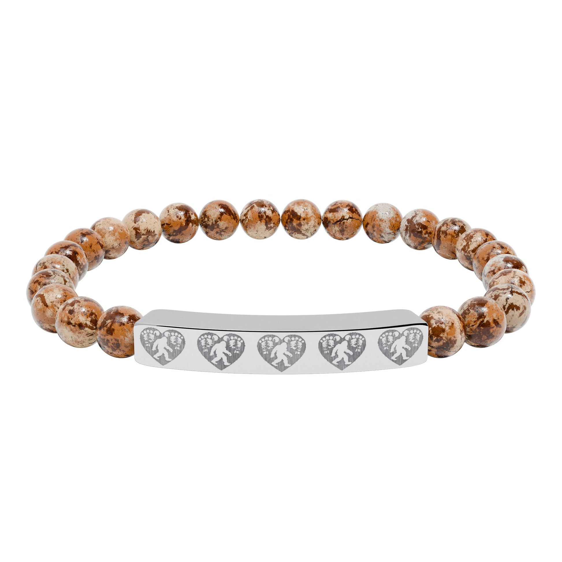 Engraved Heart of the Wild – Natural Stone Bracelet