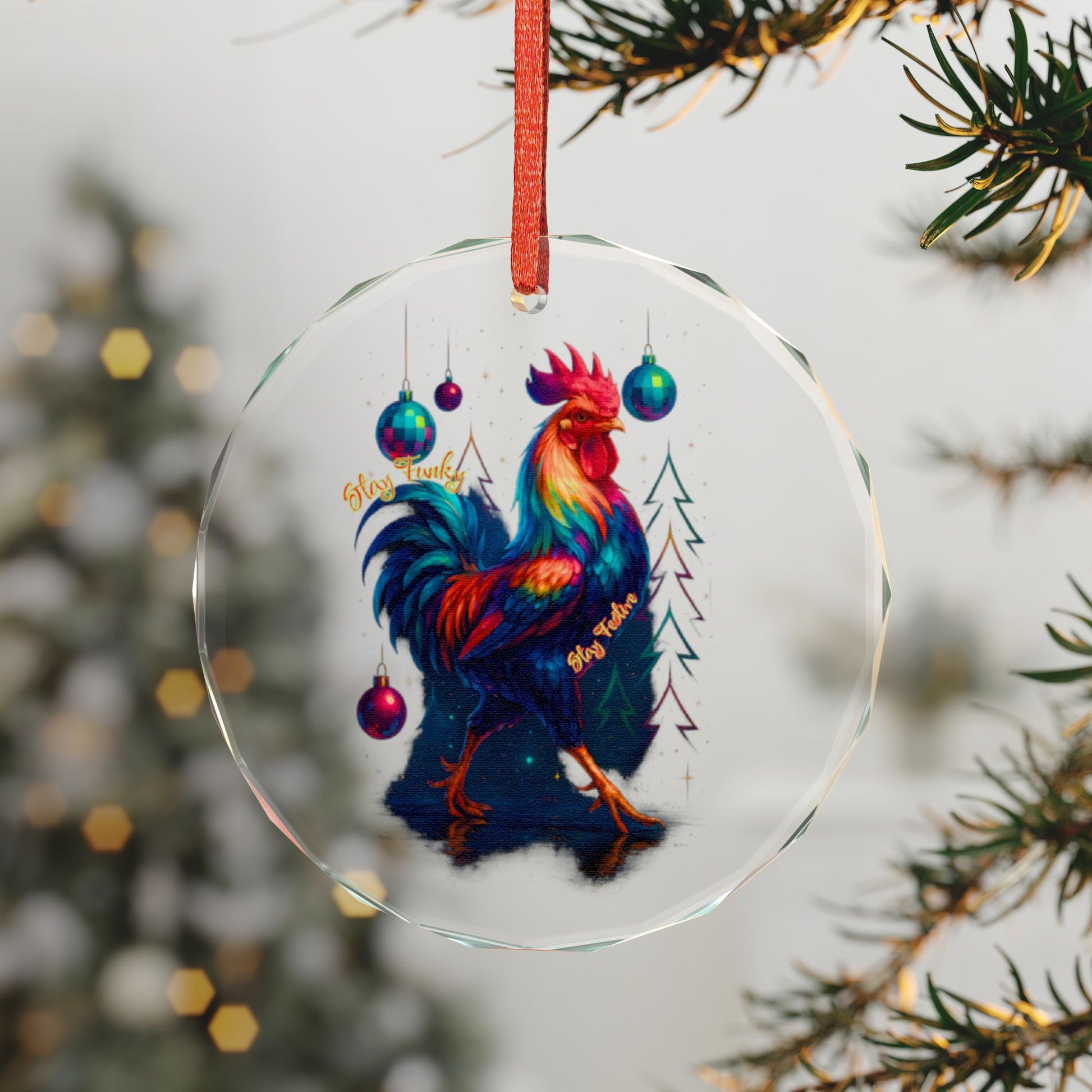 Stay Funky, Stay Festive – Crystal Glass Ornament