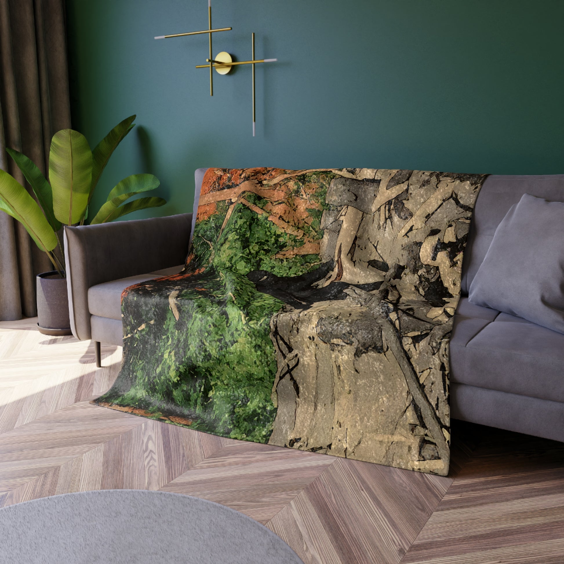 The Legend Lives – Crushed Velvet Forest Throw