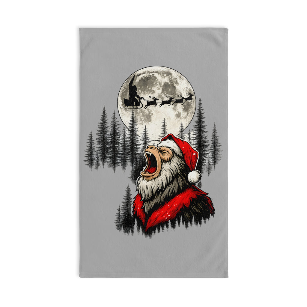 Silent Night, Squatch Night – Holiday Hand Towel  Description: