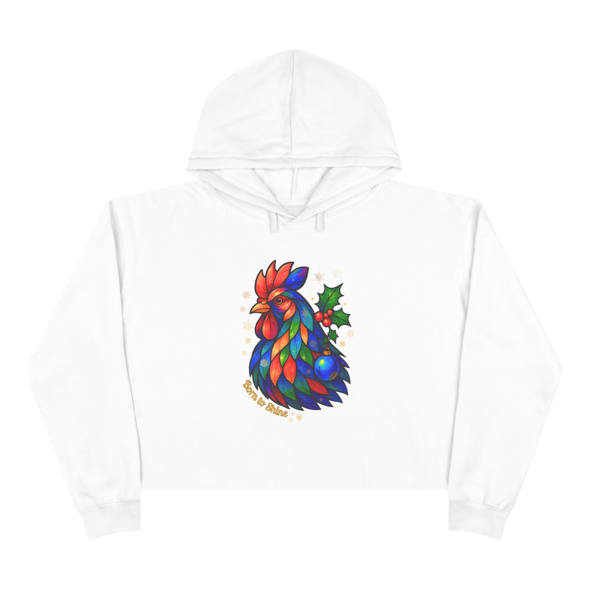 Born to Shine – Radiant Rooster Cropped Hoodie