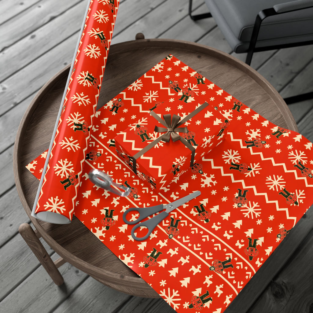 Bigfoots Ugly Christmas Sweater Festive Gift Wrap Paper