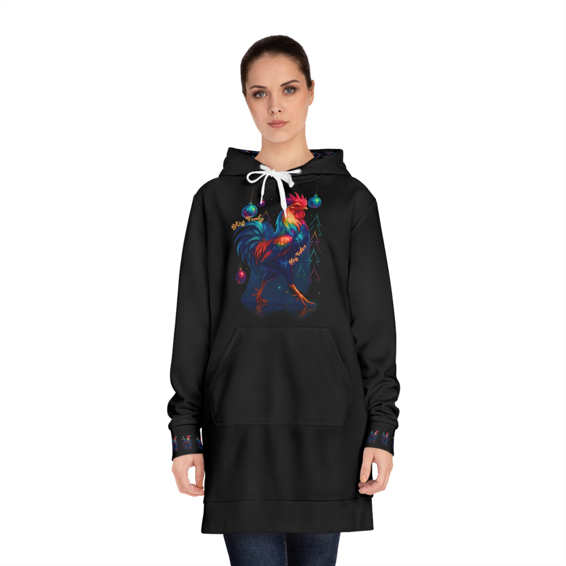 Stay Funky, Stay Festive – Women’s Hoodie Dress