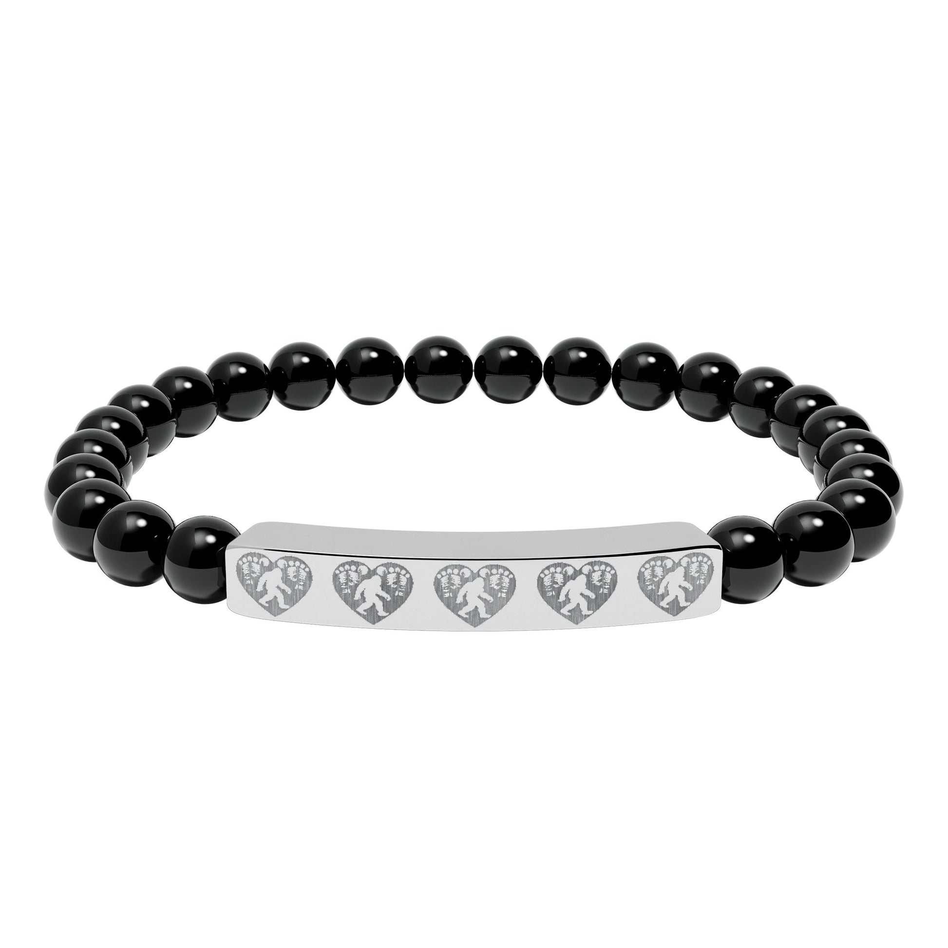 Engraved Heart of the Wild – Natural Stone Bracelet