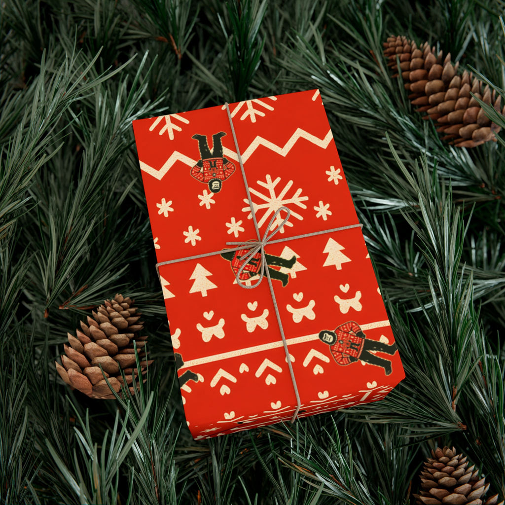Bigfoots Ugly Christmas Sweater Festive Gift Wrap Paper