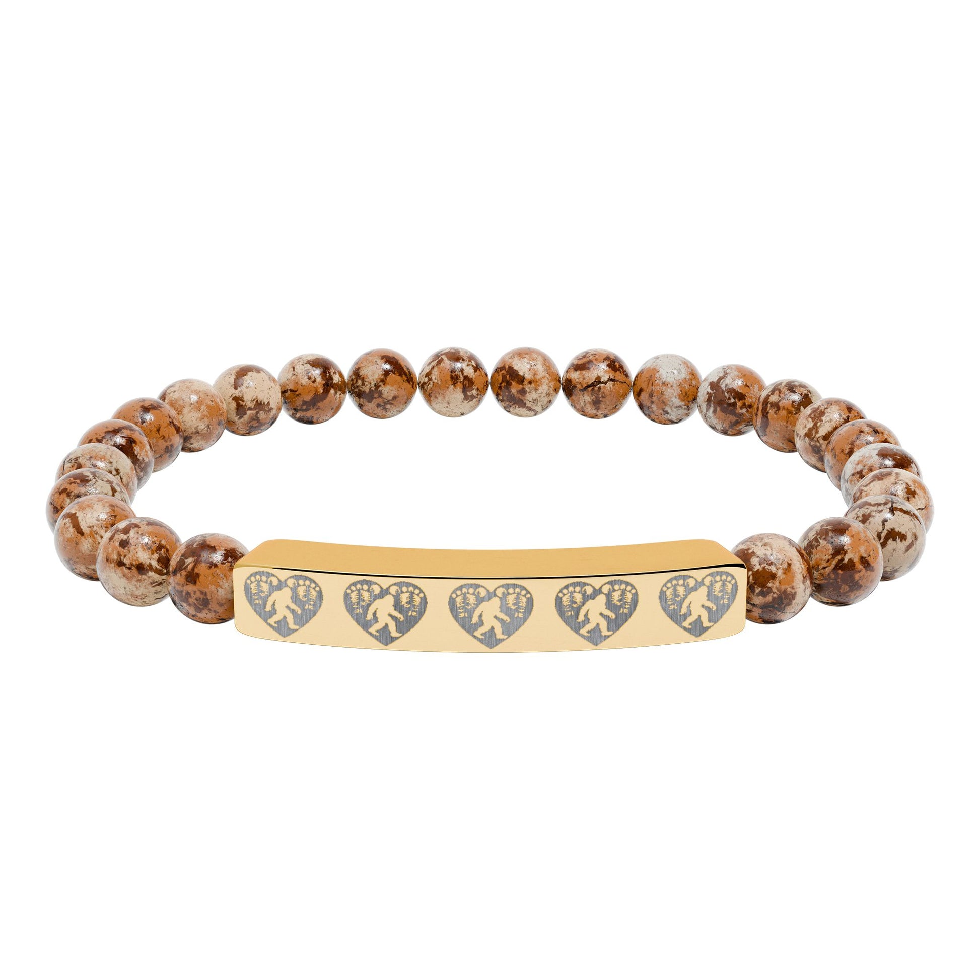 Engraved Heart of the Wild – Natural Stone Bracelet