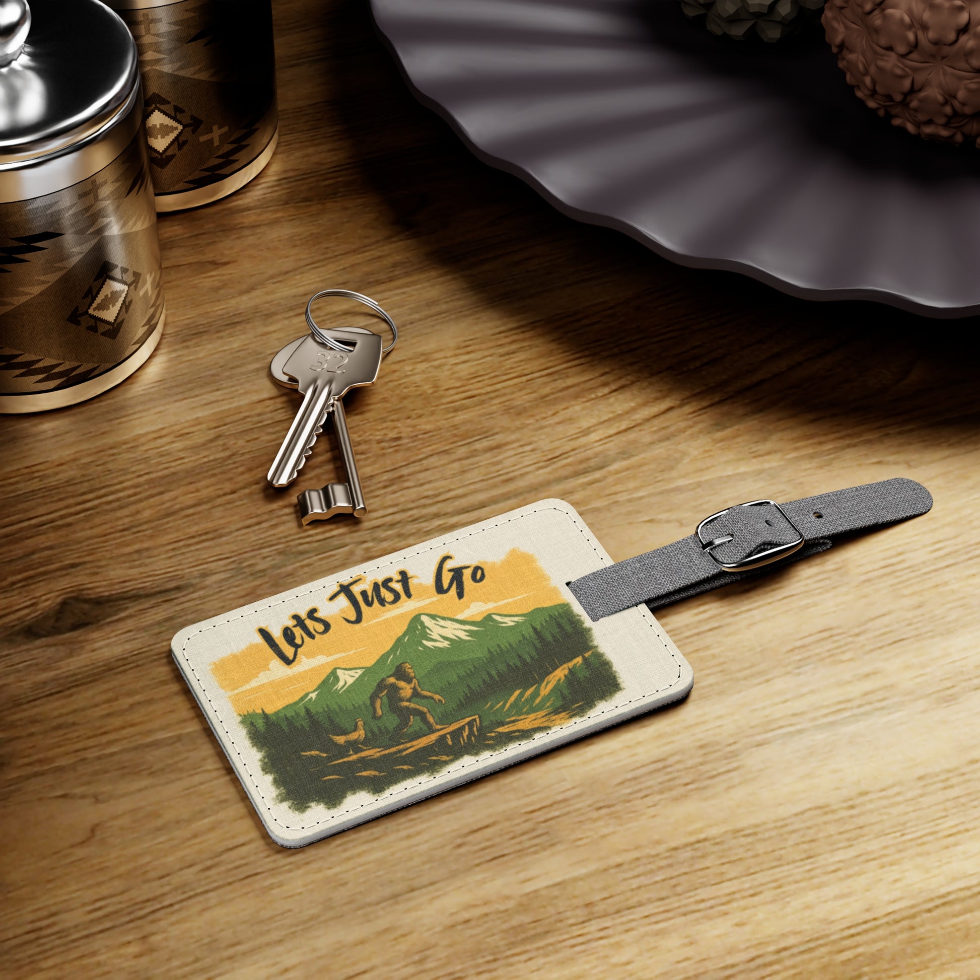 Let’s Just Go – Wander Wild Fabric Luggage Tag