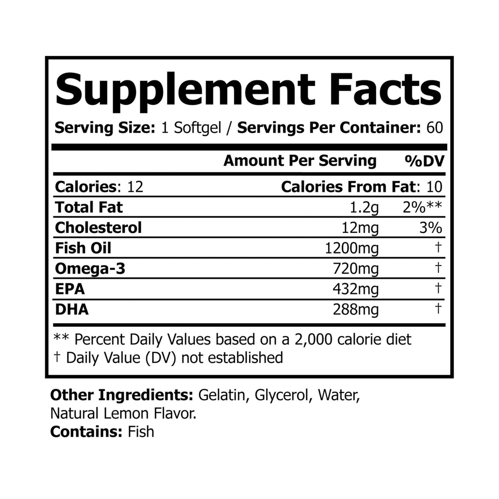 WildBound Omega 3 Fish Oil Supplement (60 Softgels) - Hidden Realm Essentials