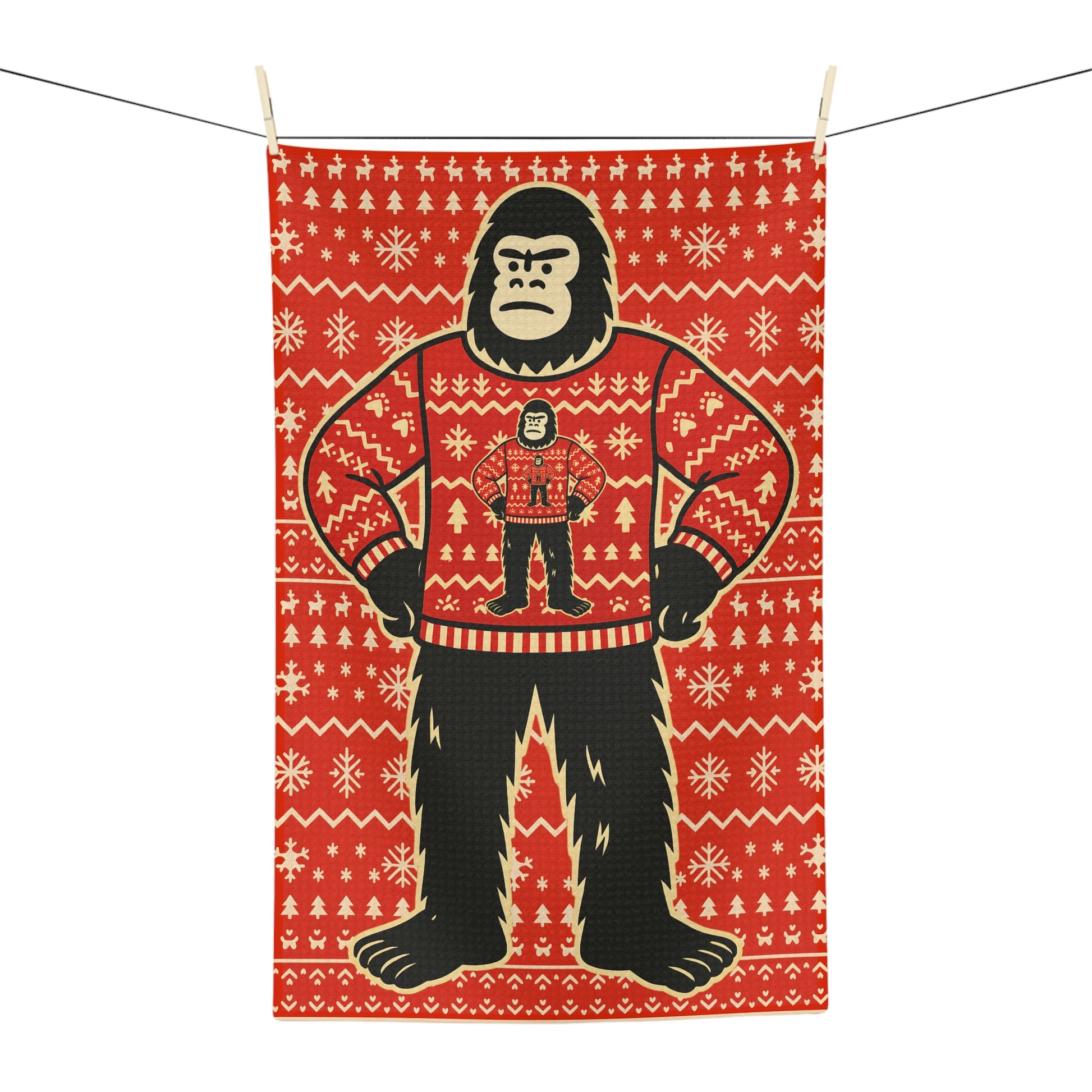 Bigfoots Ugly Christmas Sweater – Kitchen Towel