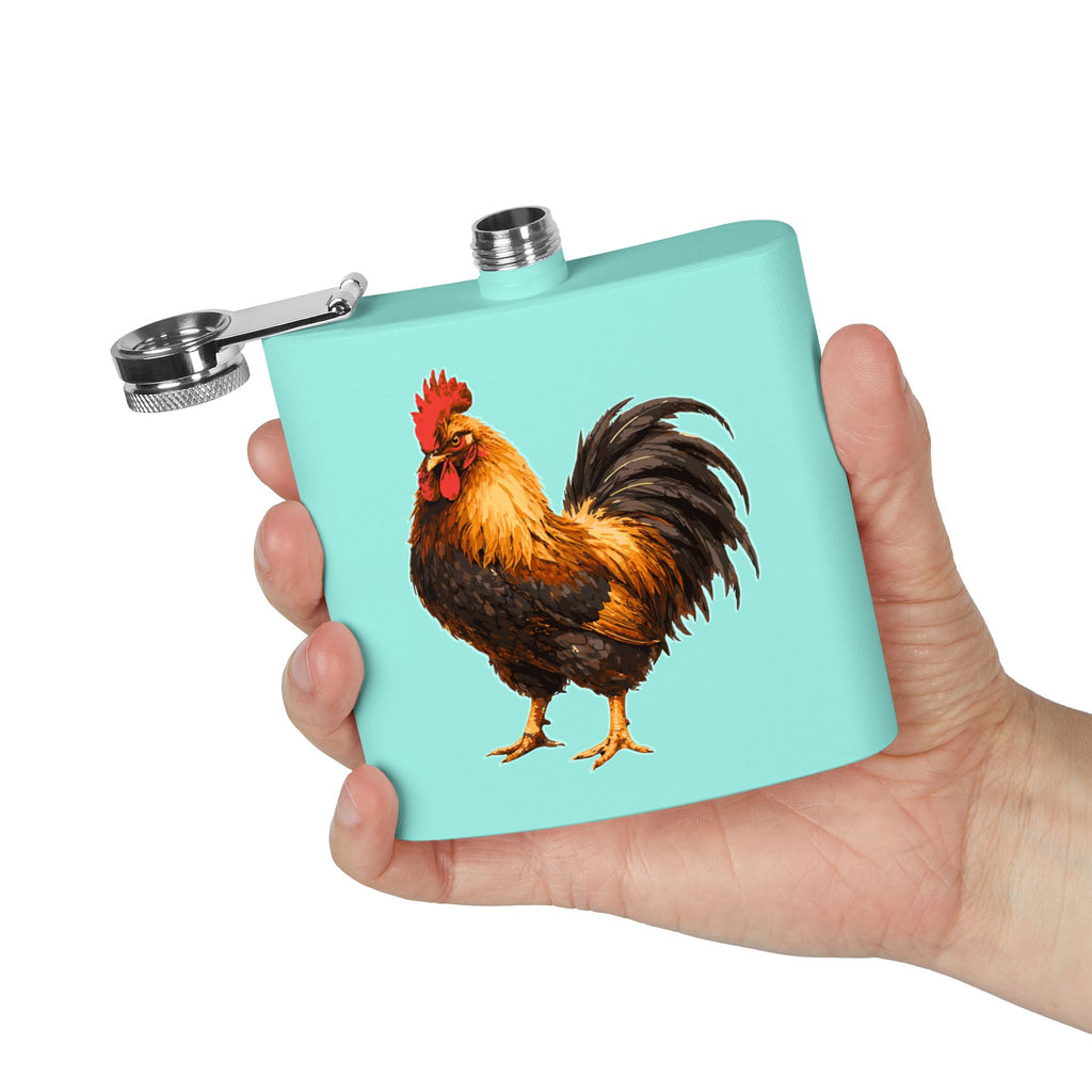 Feather & Fire – The Rooster Stands | Stainless Steel Flask