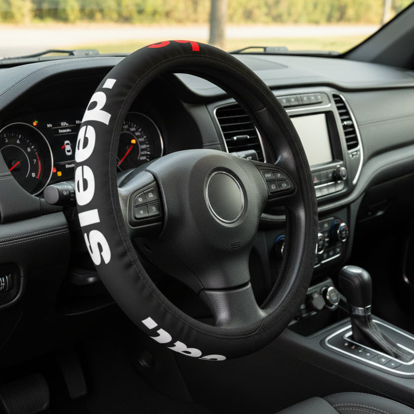Eat. Sleep. Squatch. Repeat. Steering Wheel Cover