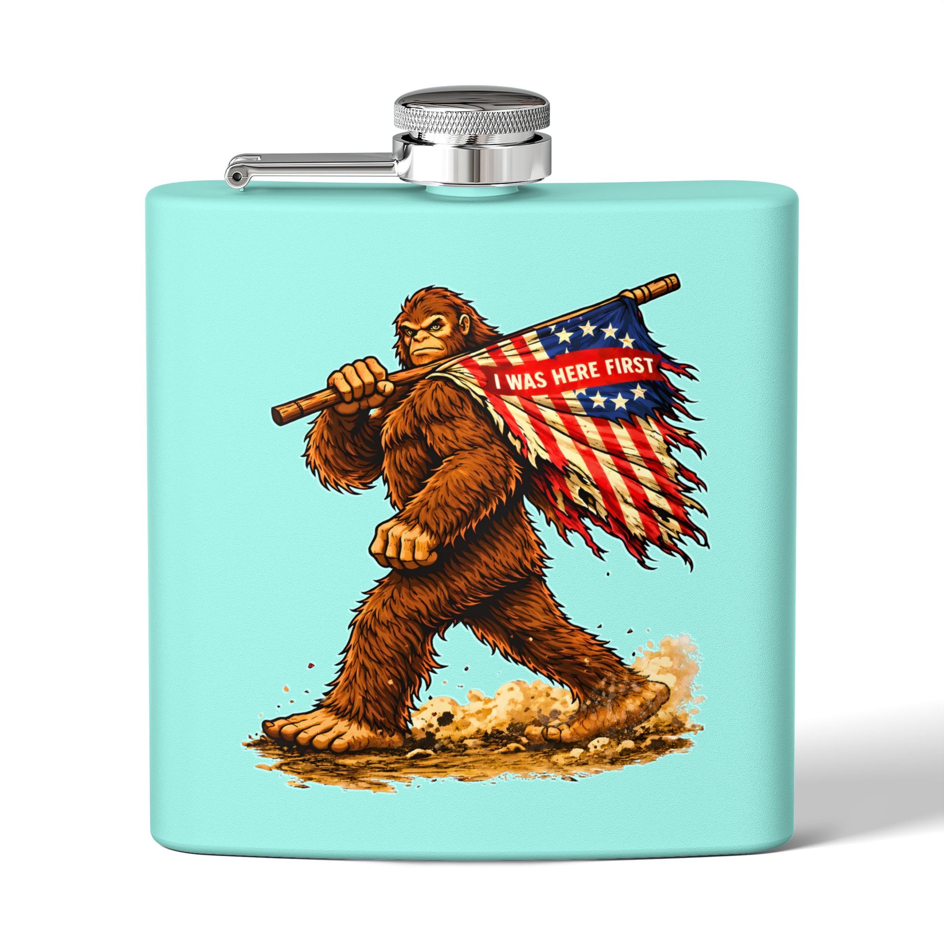 Here First Patriotic Flask – 6oz Stainless Steel Hip Flask