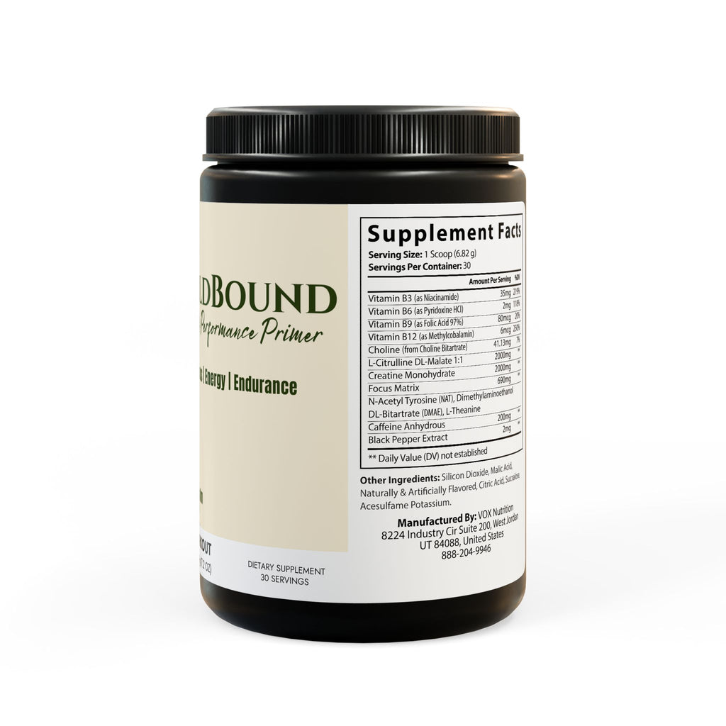 WildBound Pre-Workout Supplement, Fruit Punch (204g, 7.1oz) - Hidden Realm Essentials