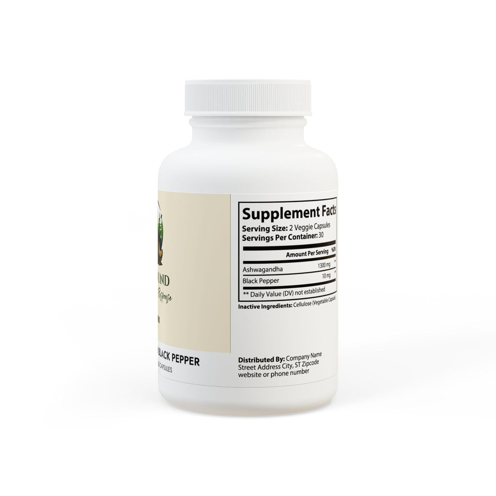 WildBound Ashwagandha and Black Pepper Supplement (60 capsules) - Hidden Realm Essentials