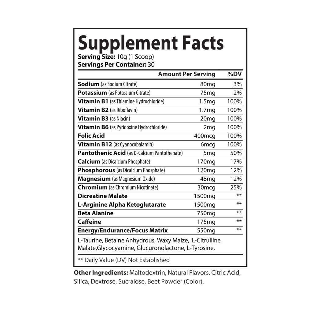 WildBound Pre-Workout Supplement, Watermelon (300g, 10.58oz) - Hidden Realm Essentials