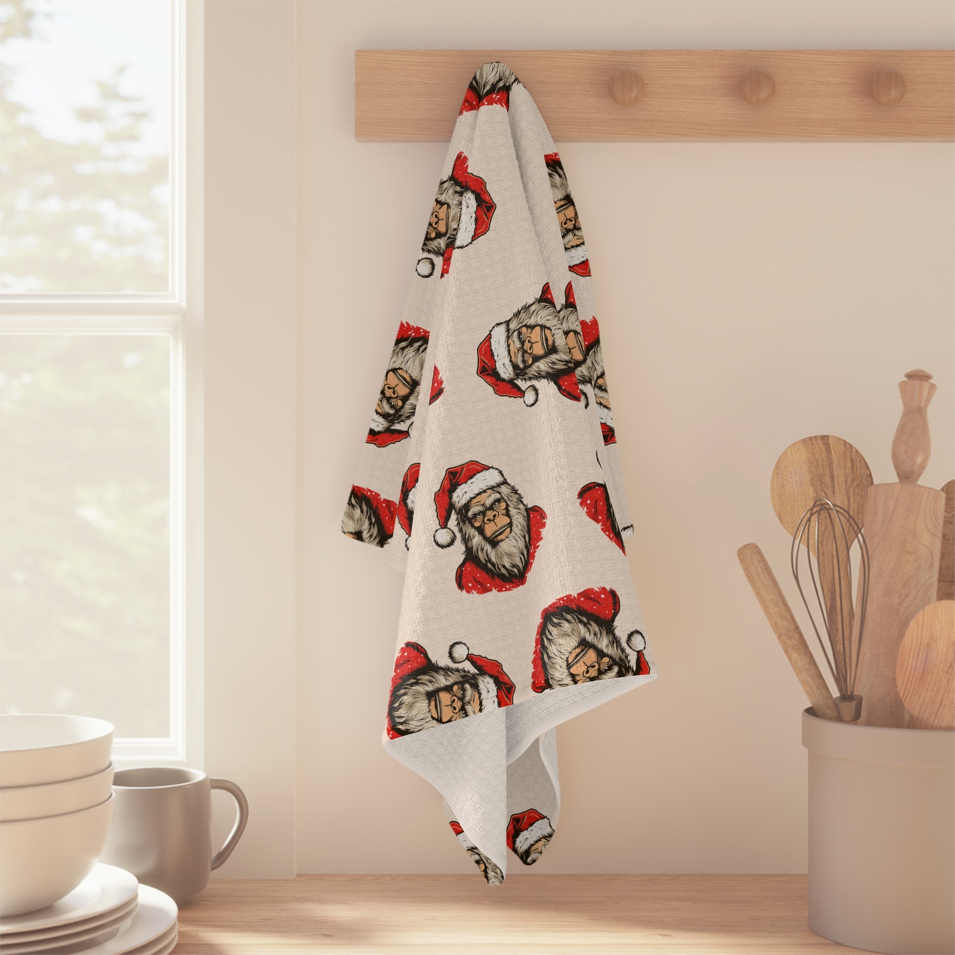 Santa Squatch – Holiday Microfiber Tea Towel