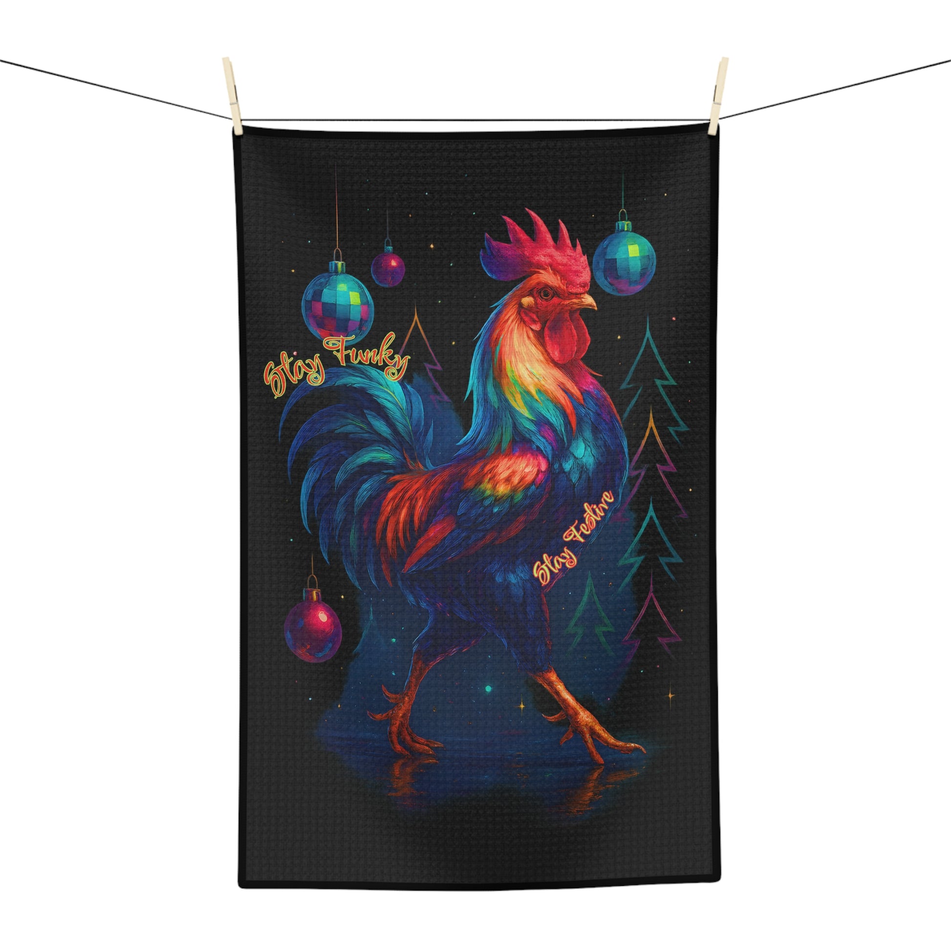 Silent Night, Squatch Night – Microfiber Tea Towel