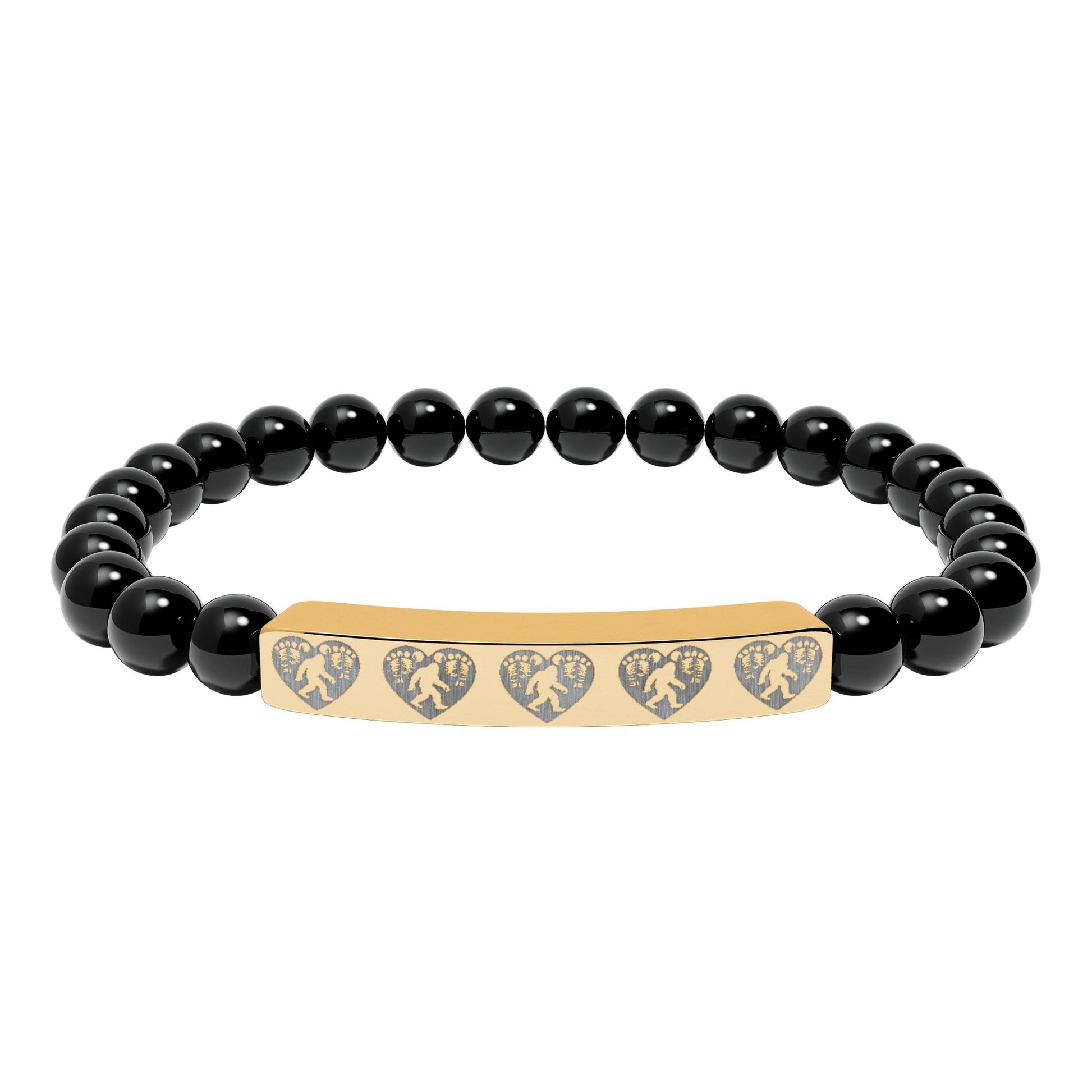 Engraved Heart of the Wild – Natural Stone Bracelet