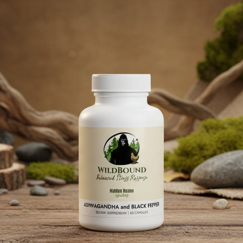 WildBound Ashwagandha and Black Pepper Supplement (60 capsules) - Hidden Realm Essentials
