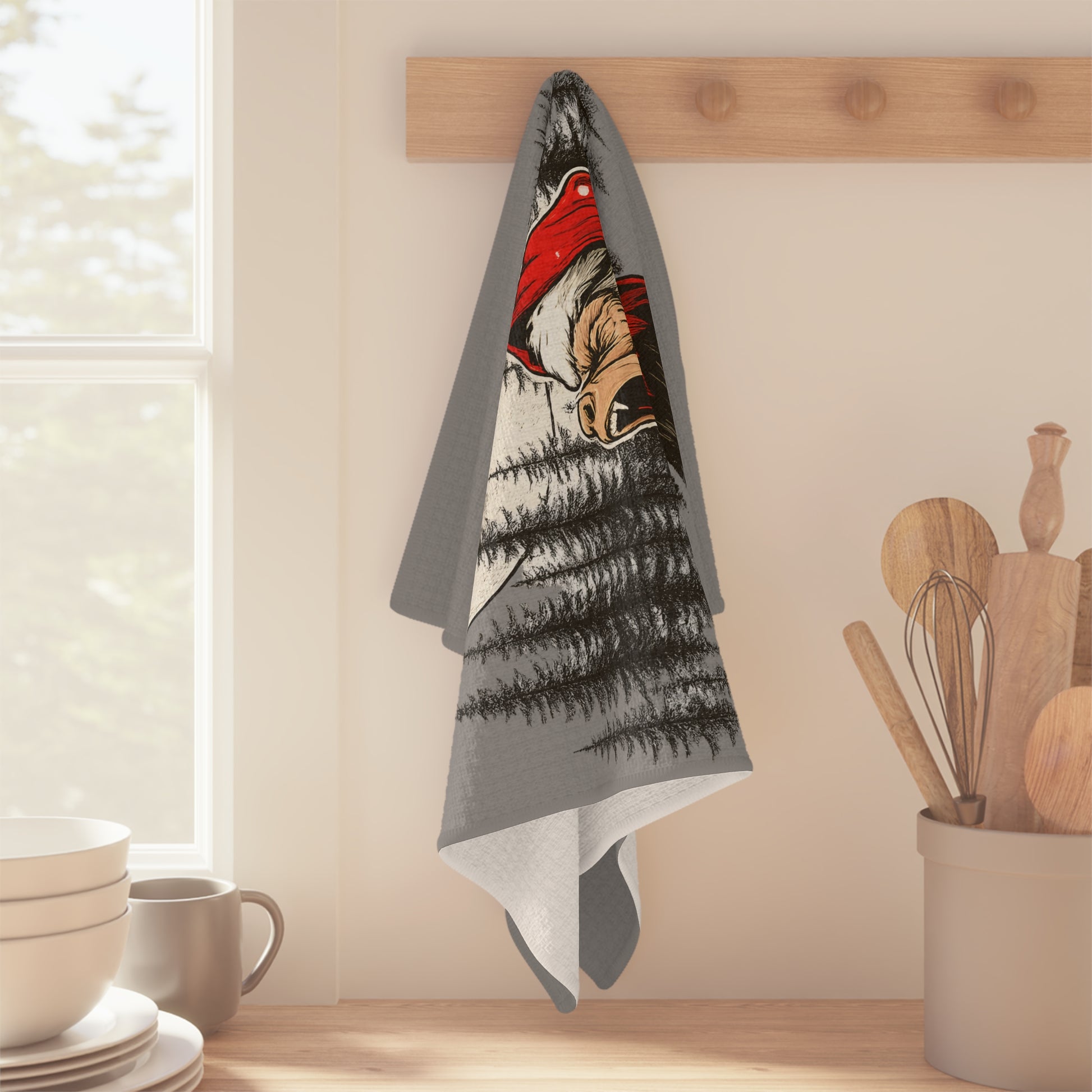 Silent Night, Squatch Night – Microfiber Tea Towel
