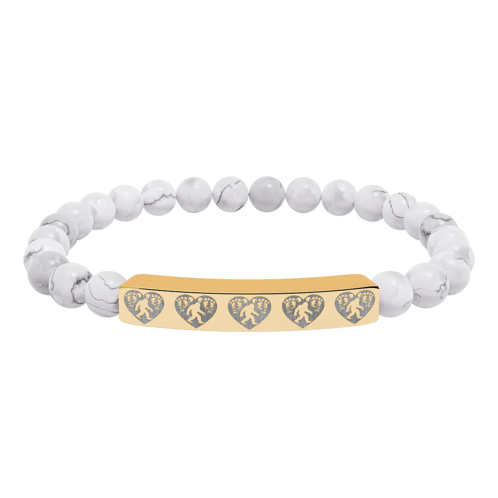 Engraved Heart of the Wild – Natural Stone Bracelet