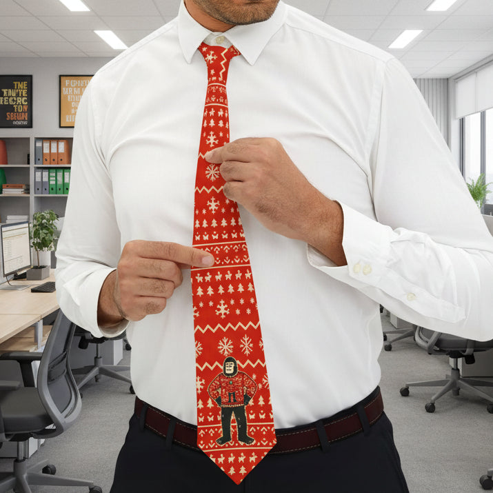 Bigfoots Ugly Christmas Sweater – Holiday Necktie