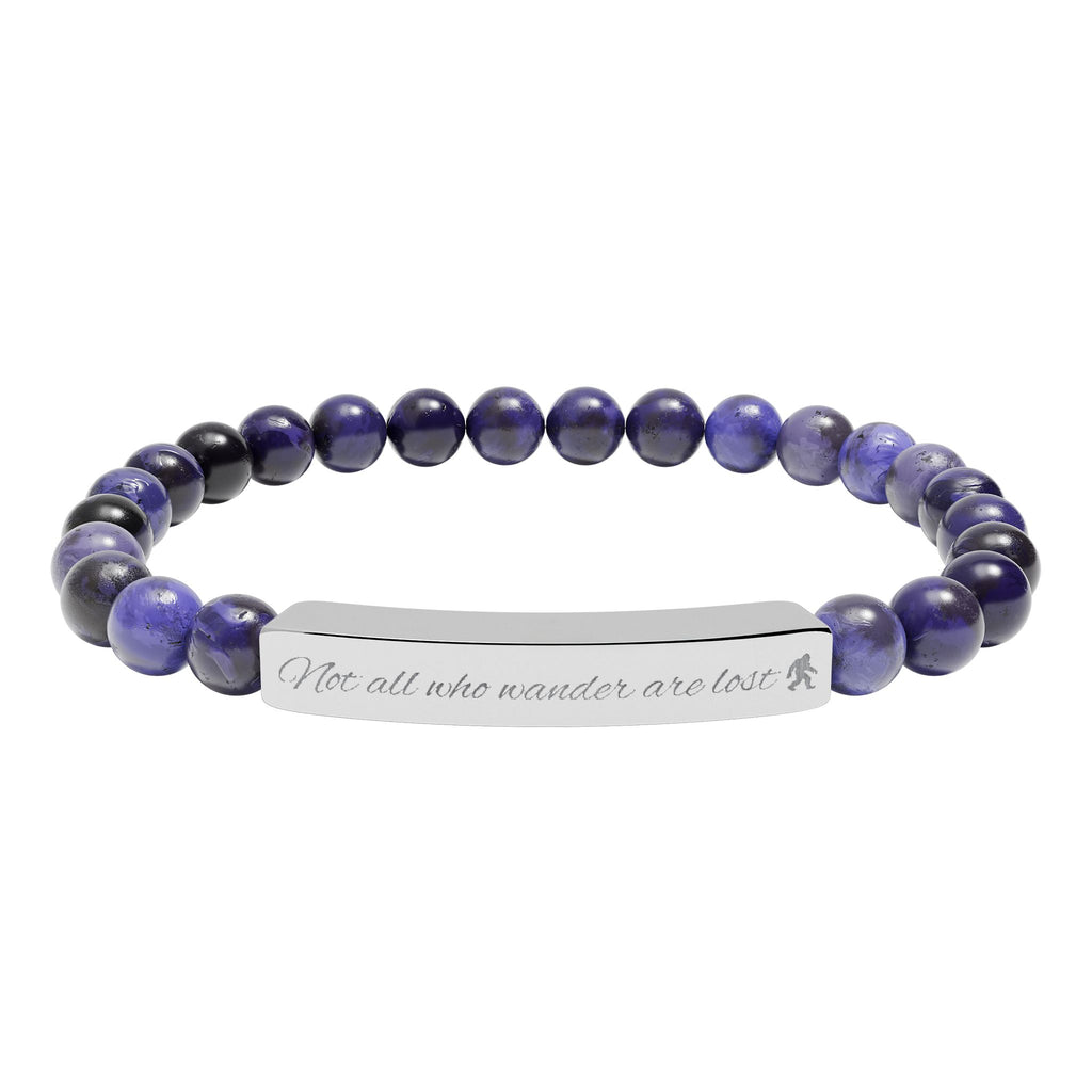 Engraved "Not All Who Wander Are Lost" Natural Stone Bracelet