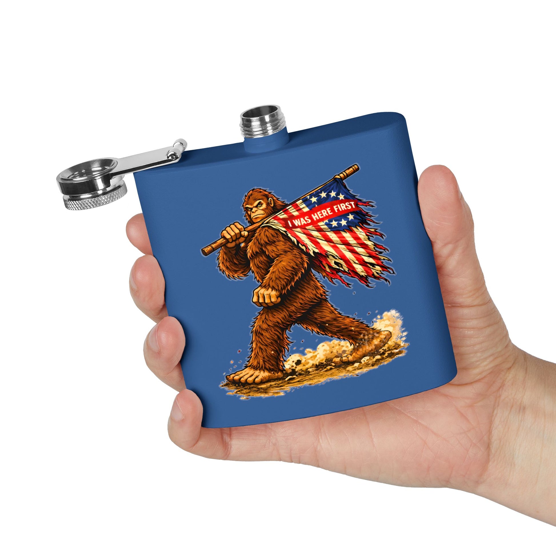 Here First Patriotic Flask – 6oz Stainless Steel Hip Flask
