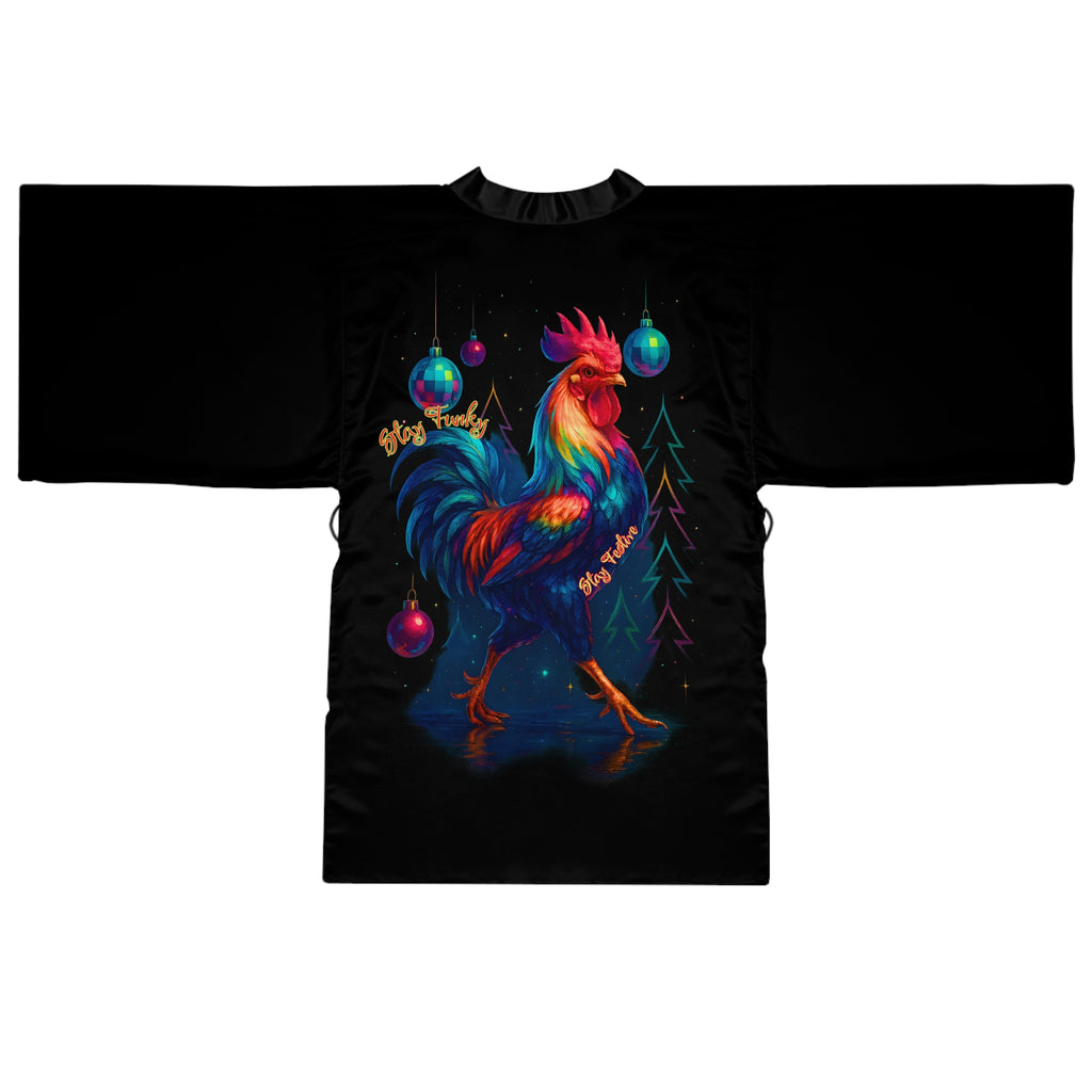 Stay Funky, Stay Festive – Holiday Kimono Robe Dark Edition