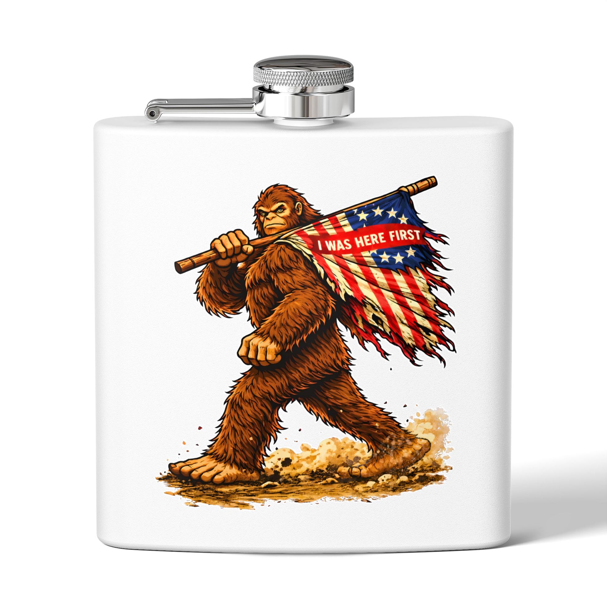 Here First Patriotic Flask – 6oz Stainless Steel Hip Flask