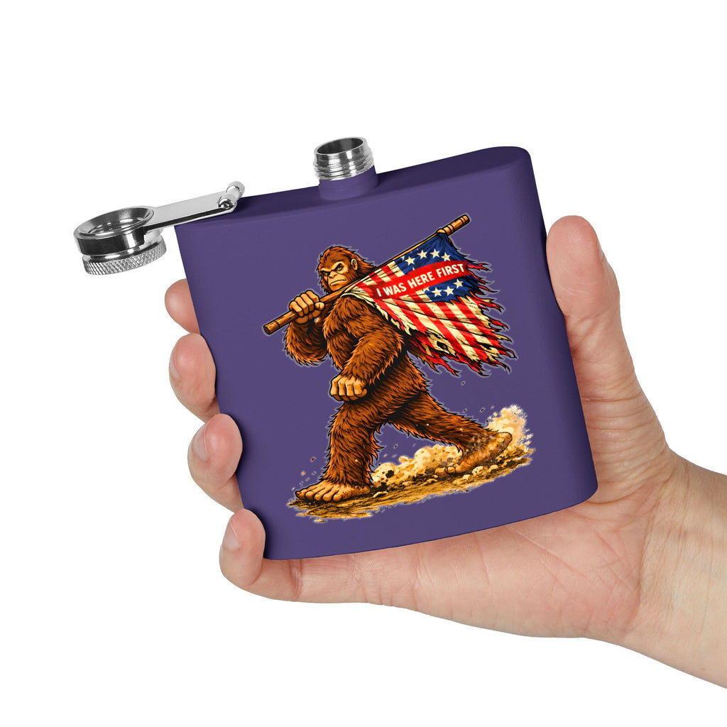 Here First Patriotic Flask – 6oz Stainless Steel Hip Flask