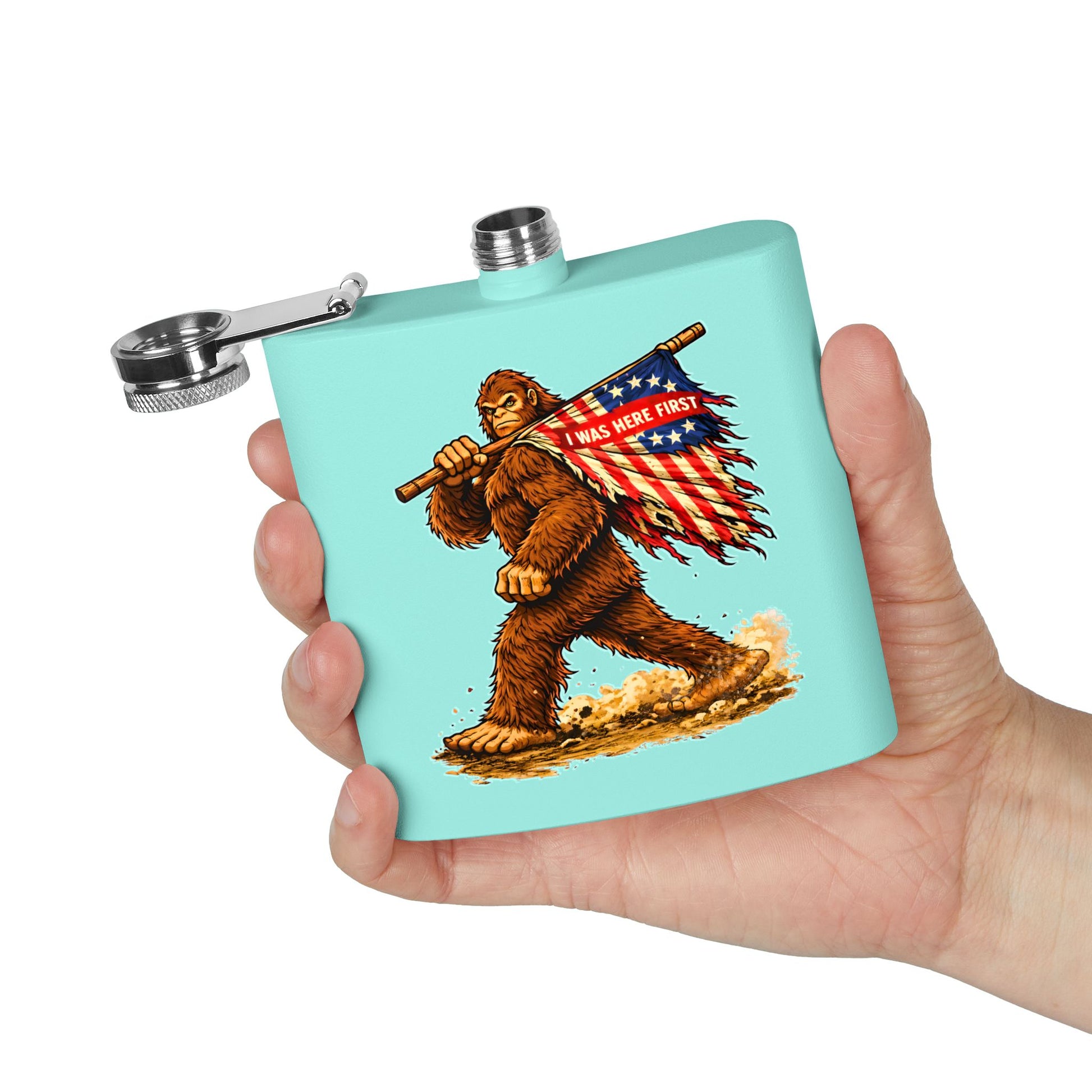 Here First Patriotic Flask – 6oz Stainless Steel Hip Flask