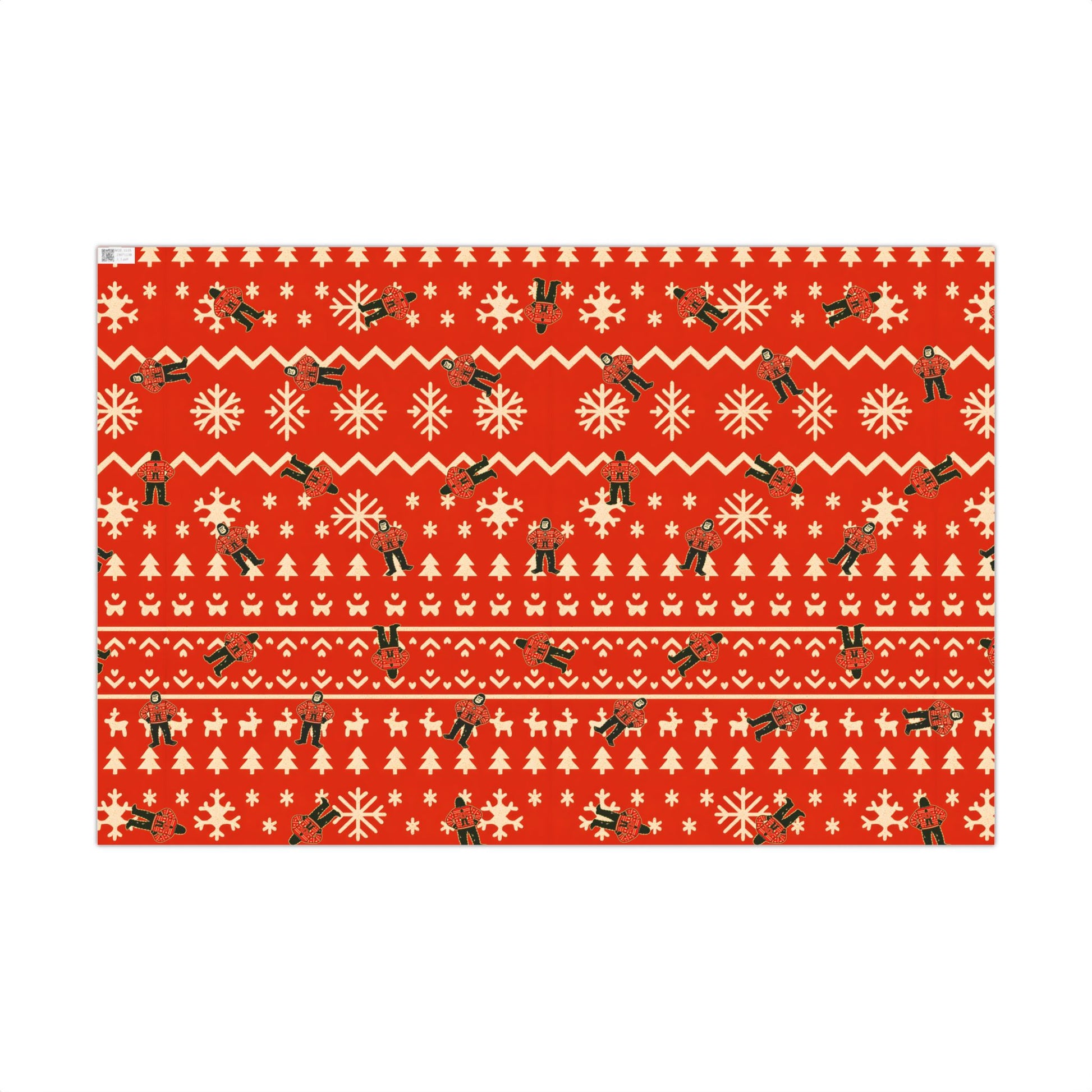 Bigfoots Ugly Christmas Sweater Festive Gift Wrap Paper